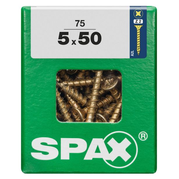 UNIVERZALNI VIJAK SPAX PZ 5X50 YELLOX A2G V ZAVITKU 75KOS