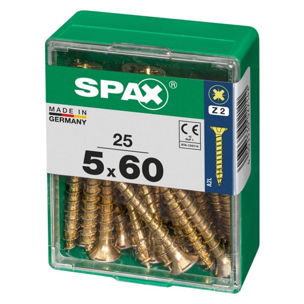 UNIVERZALNI VIJAK SPAX PZ 5X60 YELLOX A2G V ZAVITKU 25KOS