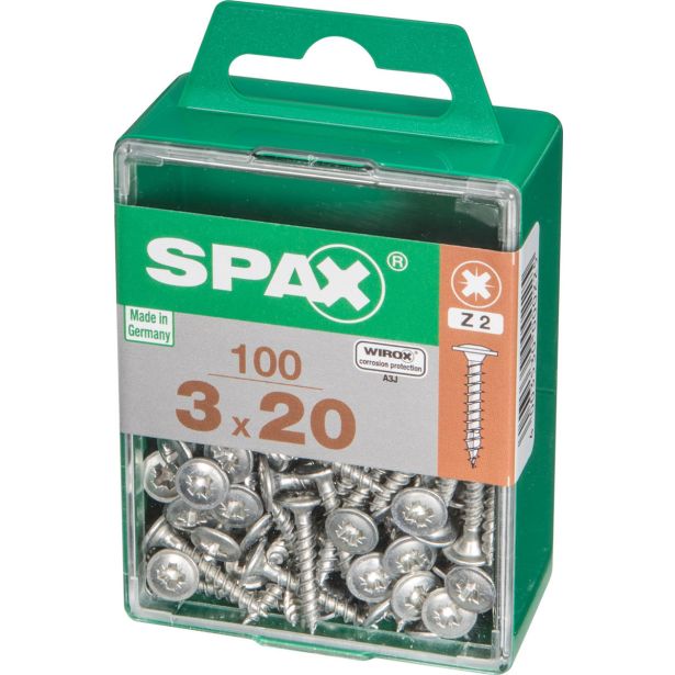 VIJAK CILINDRIČNA GLAVA SPAX PZ 3X20 V ZAVITKU 100 KOS