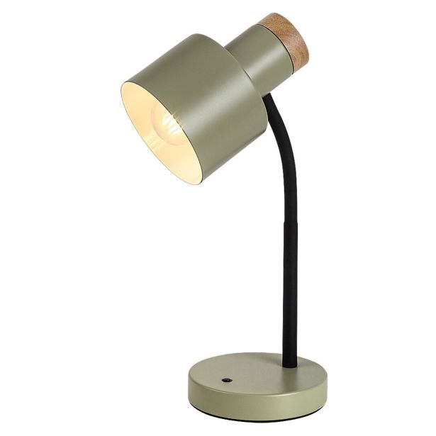 RABALUX PASTRO NAMIZNA SVETILKA E27 20W ČRNA S TEMNO ZELENIM IN LESENIM POUDARKOM