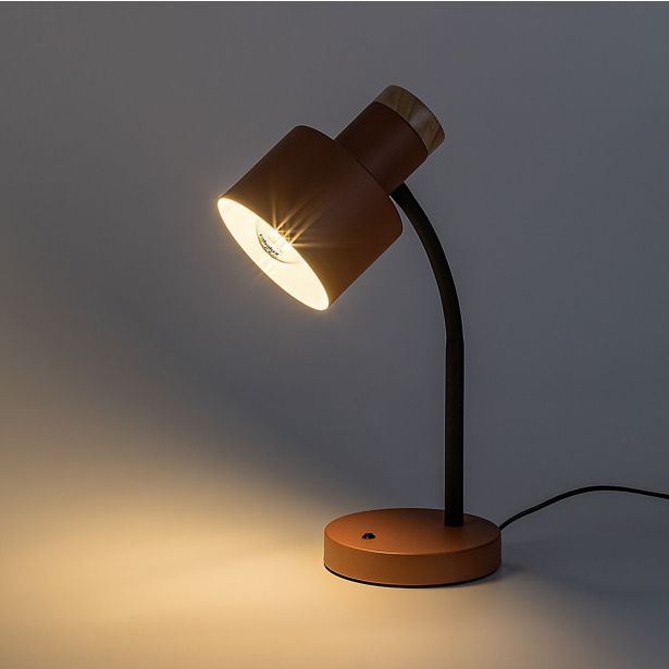 RABALUX PASTRO NAMIZNA SVETILKA E27 20W ČRNA Z ORANŽNIM IN LESENIM POUDARKOM