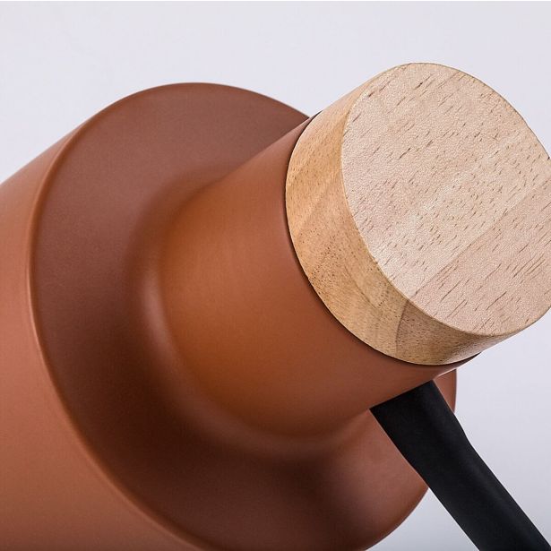 RABALUX PASTRO NAMIZNA SVETILKA E27 20W ČRNA Z ORANŽNIM IN LESENIM POUDARKOM