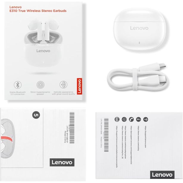 RAČUNALNIŠKA SLUŠALKA LENOVO E310 EARBUDS TWS / WHITE / STANDALONE