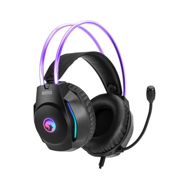 RAČUNALNIŠKA SLUŠALKA MARVO H8620 RGB ŽIČNE, ČRNE
