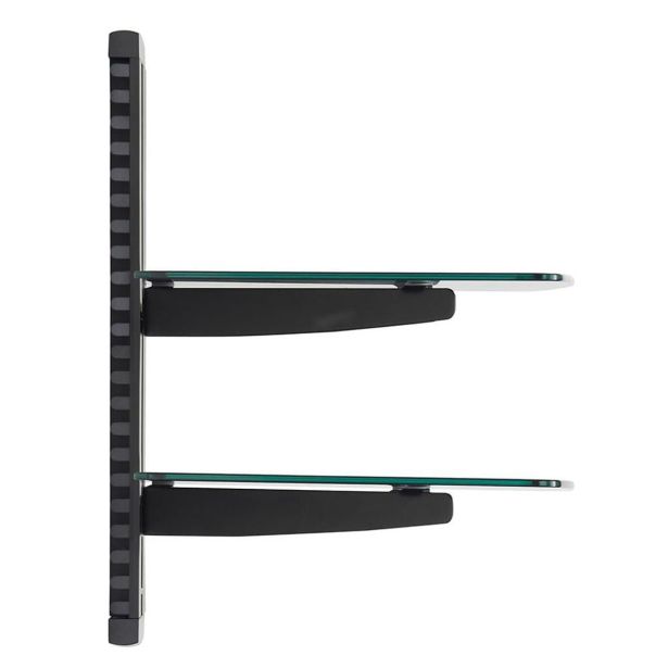 RAČUNALNIŠKI DODATEK VONHAUS LEBDEČA POLICA STEKLENA DVOJNA, ČRNA