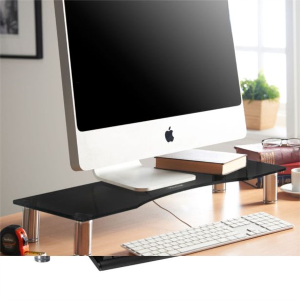 RAČUNALNIŠKI DODATEK VONHAUS STEKLEN PODSTAVEK ZA MONITOR L ČRN