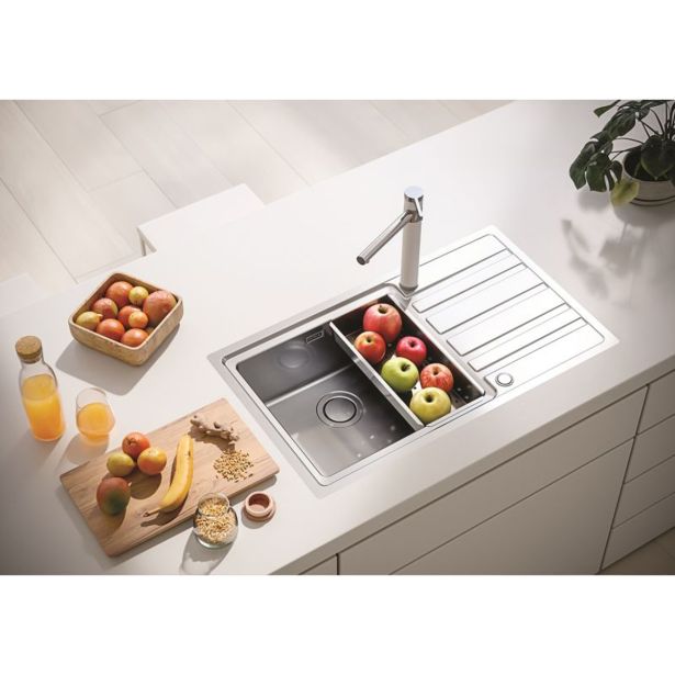 NERJAVNO POMIVALNO KORITO ALVEUS RANDO UP 50 SATIN 865X505 MM, LEVI