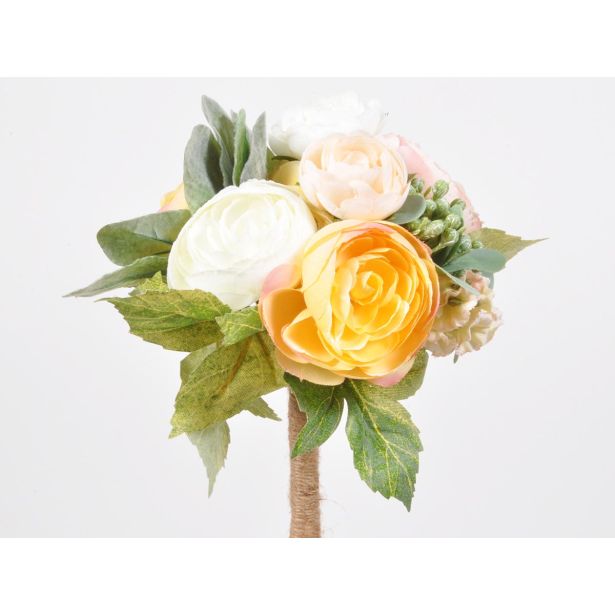 UMETNO CVETJE RANUNKULUS ŠOPEK 22CM ORANŽNA/KREM