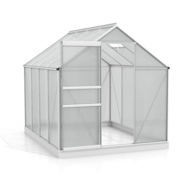 RASTLINJAK, VOLTE PLOŠČE VITAVIA PLANET 5000 HKP 6MM, 1,95X2,57 ALU - RASTLINJAK+OKVIR ZA TEMELJ