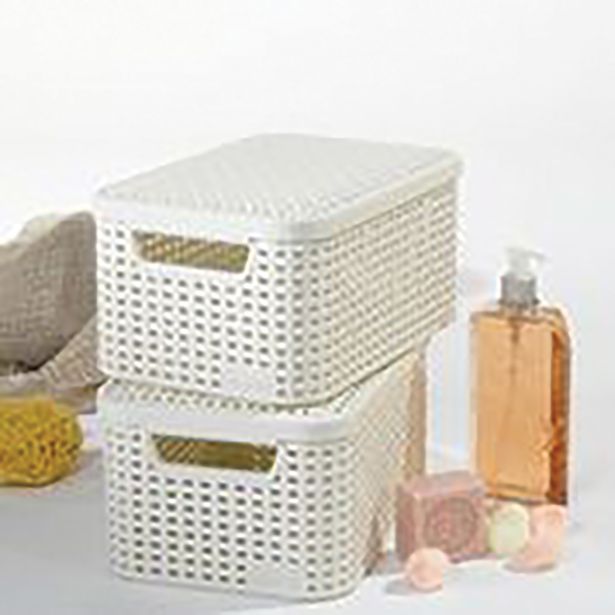 KOŠARA ZA SHRANJEVANJE CURVER RATAN S POKROVOM BELA L