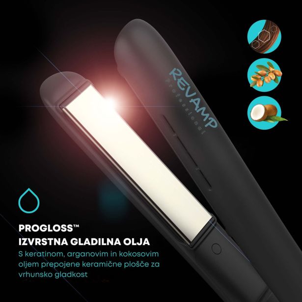 LIKALNIK ZA LASE REVAMP PROGLOSS ION SHINE ST1850 CERAMIC, ČRNE BARVE