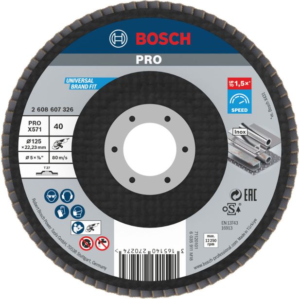 RAVNI BRUSNI LAMELNI DISK BOSCH 125 MM. G40 RAVNA