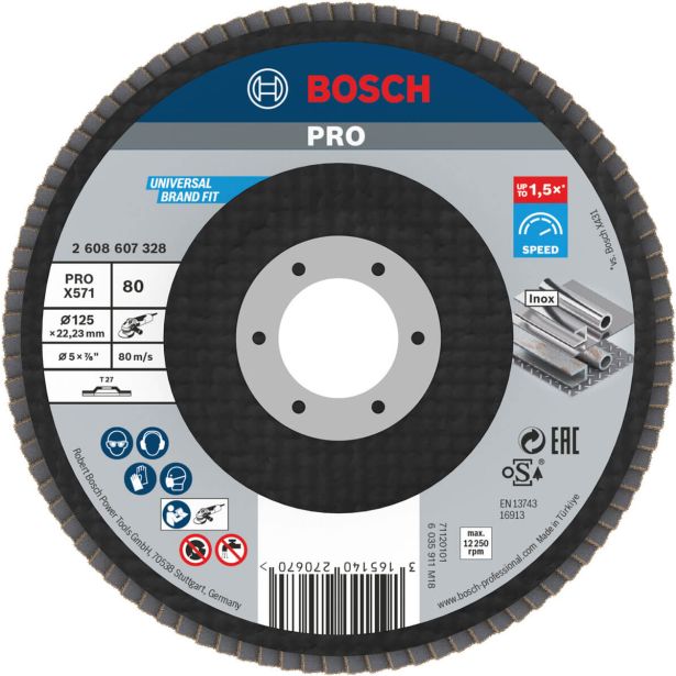 RAVNI BRUSNI LAMELNI DISK BOSCH 125 MM. G80 RAVNA