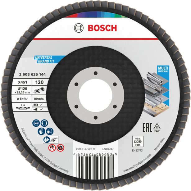 RAVNI BRUSNI LAMELNI DISK BOSCH 125 X 22.23 MM. G120 T29