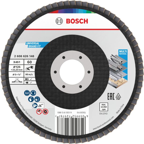 RAVNI BRUSNI LAMELNI DISK BOSCH 125 X 22.23 MM. G60 T27