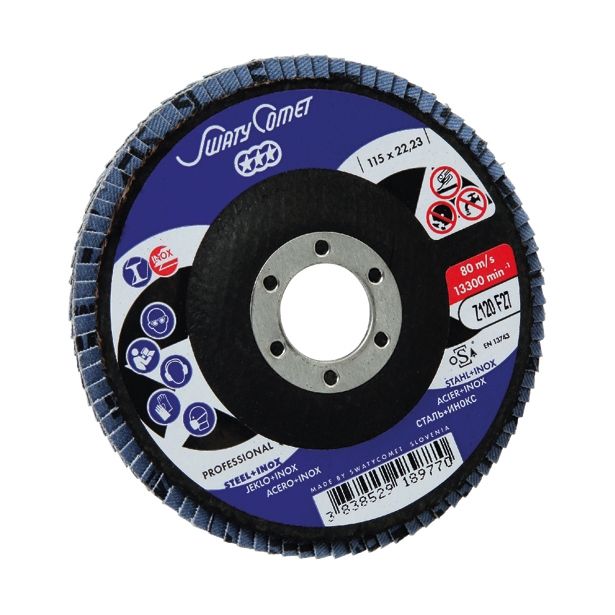 RAVNI BRUSNI LAMELNI DISK SWATYCOMET-P 115X22.23 MM K100 ZA INOX