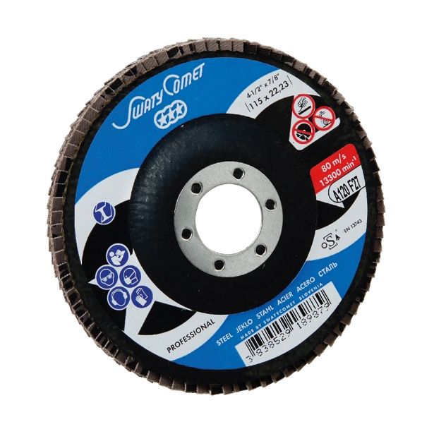 RAVNI BRUSNI LAMELNI DISK SWATYCOMET-P 115X22.23 MM K120 ZA KOVINO, LES