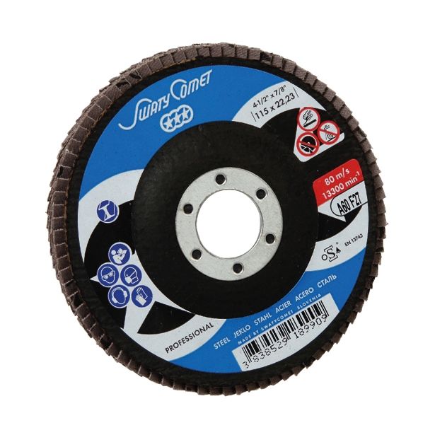 RAVNI BRUSNI LAMELNI DISK SWATYCOMET-P 115X22.23 MM K60 ZA KOVINO, LES