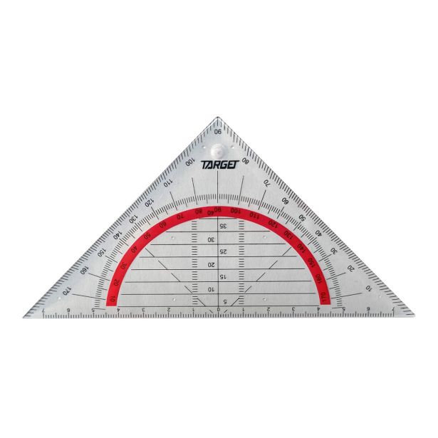 RAVNILO, ŠABLONA TARGET GEOTRIKOTNIK 16 CM 28294