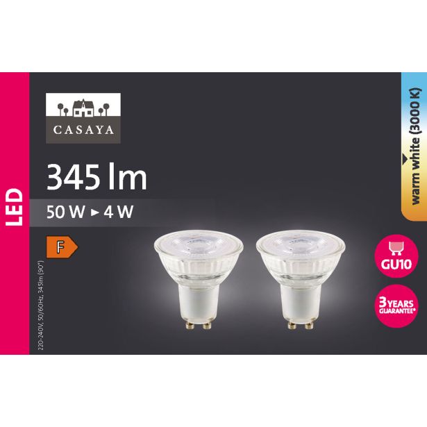 RAZNA LED ŽARNICA CASAYA 2 KOSA REFL. GU10 4W 38° 345LM