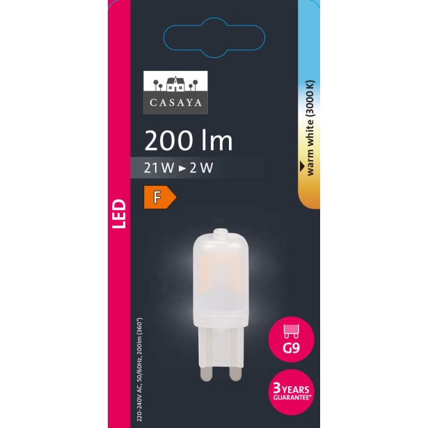 RAZNA LED ŽARNICA CASAYA G9 2W 200LM 3000K
