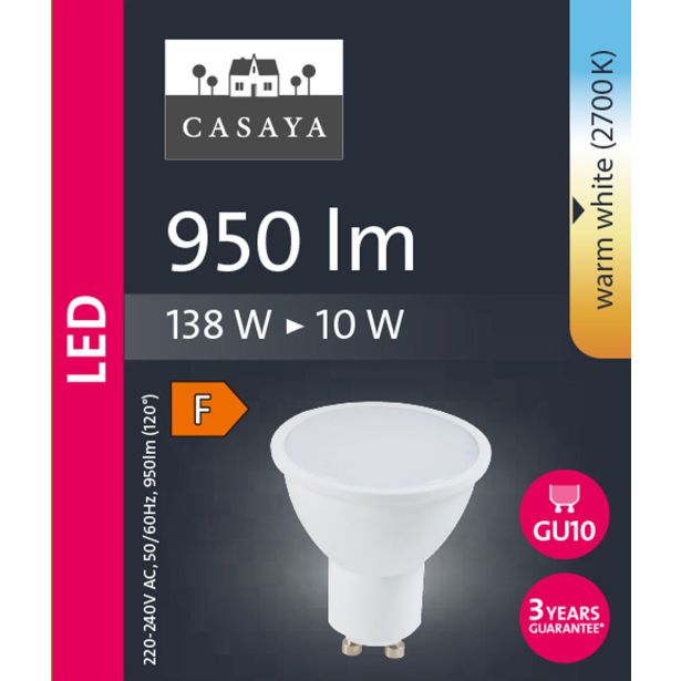 RAZNA LED ŽARNICA CASAYA KERAMIČNA REFL. GU10 10W 950LM 2700K