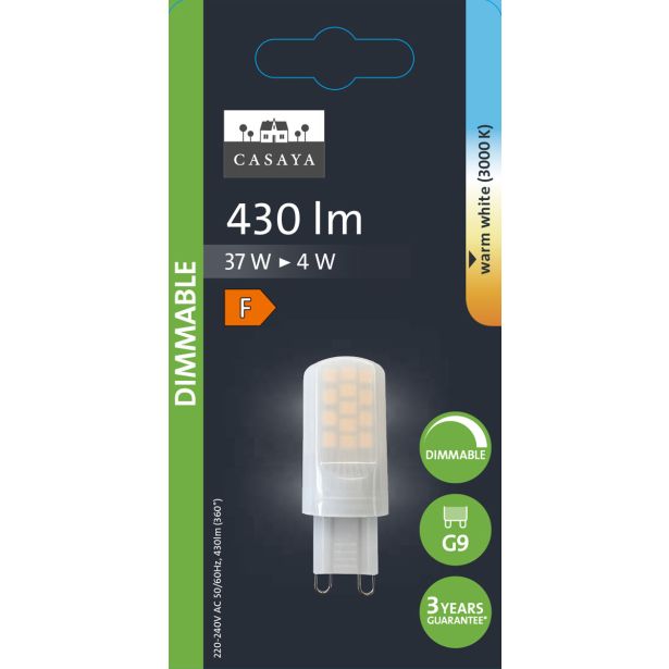 RAZNA LED ŽARNICA CASAYA MAT ZATEMNILNA G9 4W 430LM 3000K