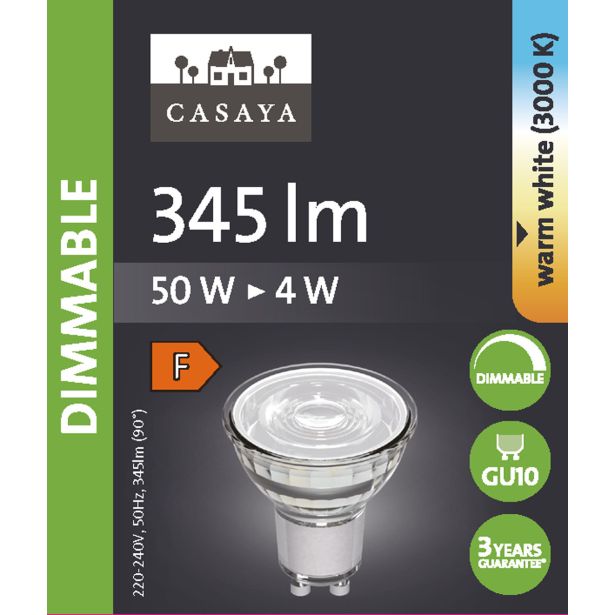 RAZNA LED ŽARNICA CASAYA ZATEM. REFL. GU10 4W 38° 345LM 3000K