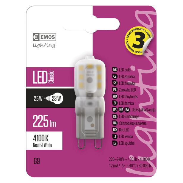 RAZNA LED ŽARNICA EMOS CLS 220-240V 2.5W/NW G9 44566