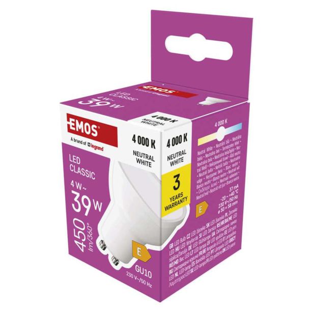 RAZNA LED ŽARNICA EMOS GU10 CLS MR 16 4W 450LM