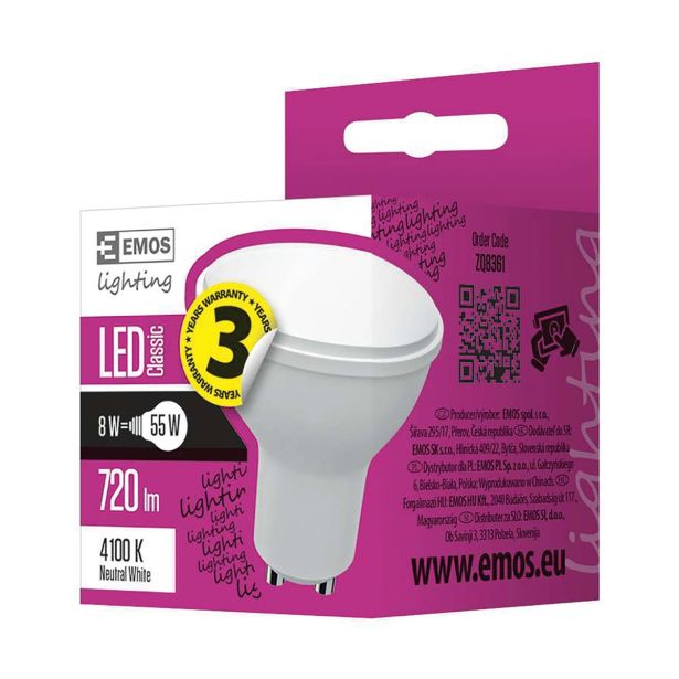 RAZNA LED ŽARNICA EMOS PREM MR16 8W GU10 NW 230V