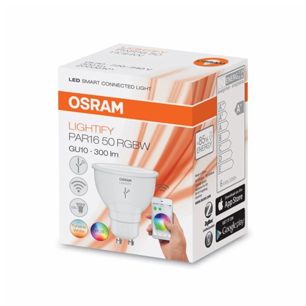 RAZNA LED ŽARNICA OSRAM LIGHTIFY PAR16 RGBW 6W GU10 220-240V BARVNA