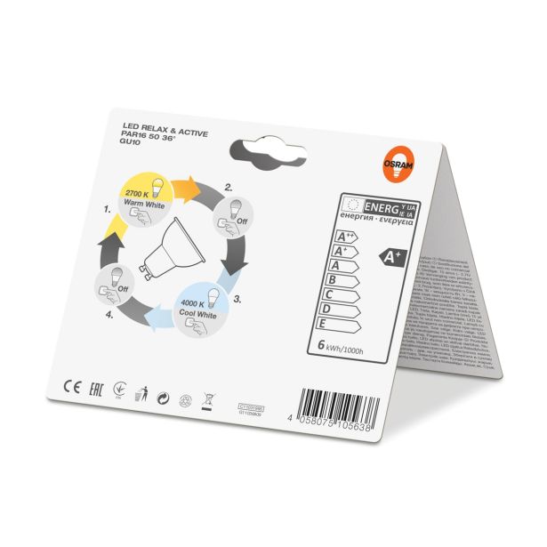 RAZNA LED ŽARNICA OSRAM ST PAR16 36° 5W/827&840 220-240V GU10 RELAX+ACTIV