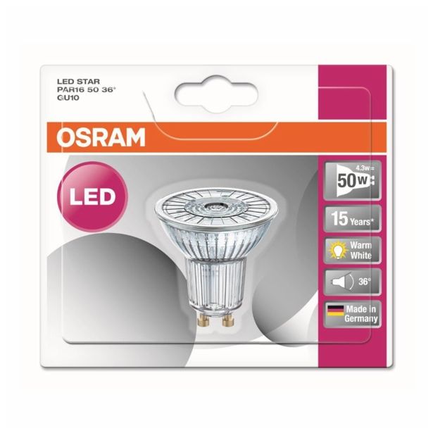 RAZNA LED ŽARNICA OSRAM ST PAR16 50 36° 5W/827 220-240V GU10 BL/1