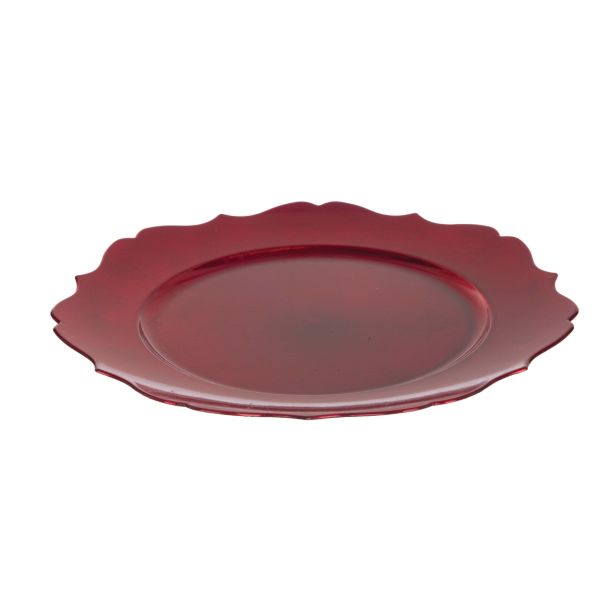 DEKORACIJA BIZZOTTO RDEČI KROŽNIK MERLETTO