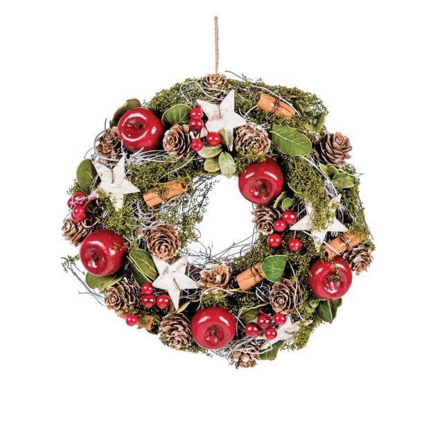 VENČEK GLOSSTYLE RDEČI Z VRVICO PREMERA 24 CM