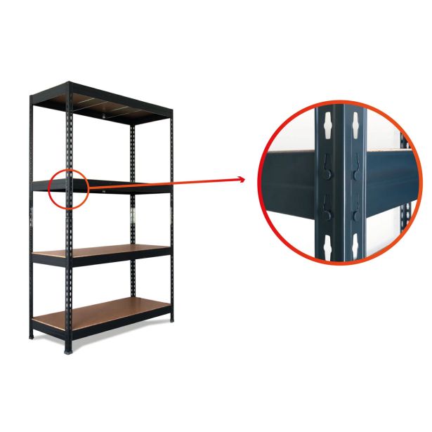 REGAL AR SHELVING 180X150X60CM 4P/400KG ANTRACIT SIV