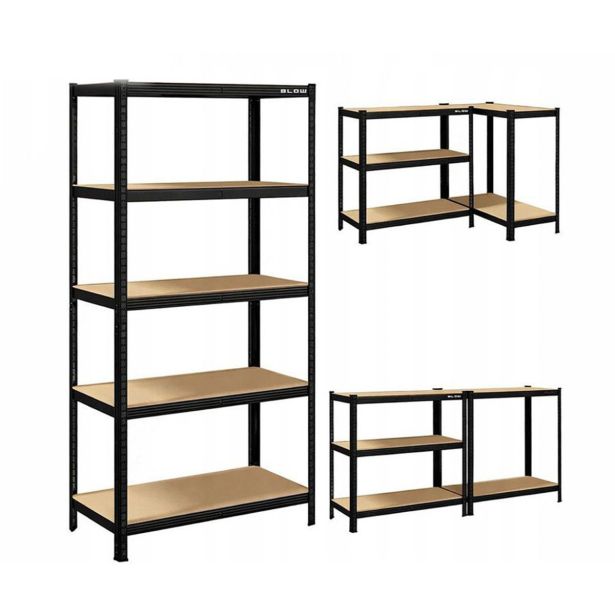 REGAL BLOW RACK 180X90X40CM 5 P/900KG ČRN