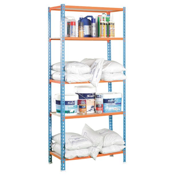 REGAL SIMONRACK 180X90X40 CM 5P/150KG MODRA ORANŽNA MADERCLICK