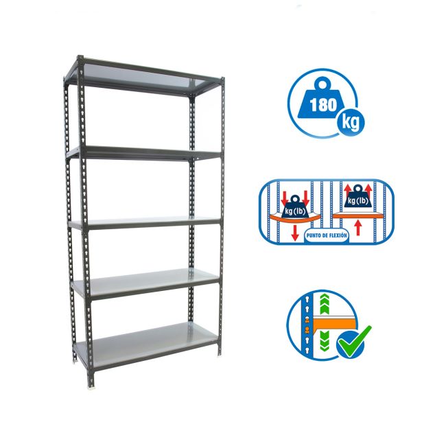 REGAL SIMONRACK 180X90X50 CM 5P/180KG ANTRACIT / GALVA