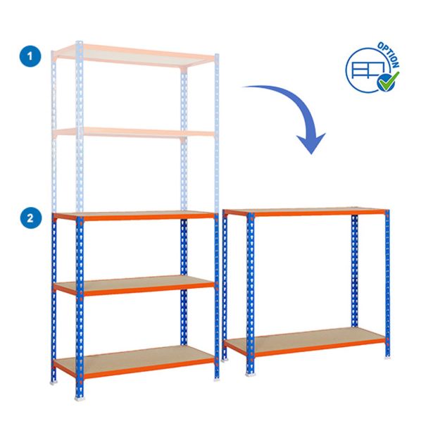 REGAL SIMONRACK 200X110X50 CM 5P/200KG MODRA ORANŽNA MADERCLICK