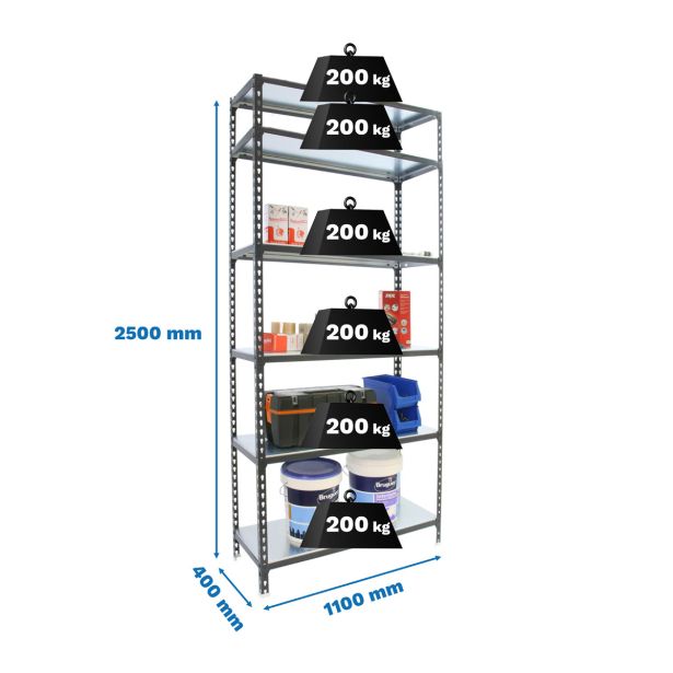 REGAL SIMONRACK 250X110X40 CN 6P/200KG ANTRACIT SIMONCLICK SUPER