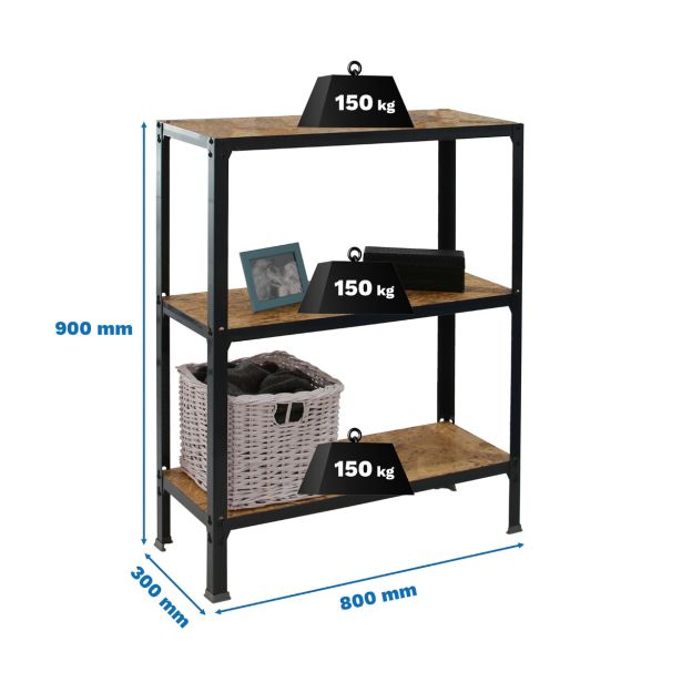 REGAL SIMONRACK 90X80X30 CM 3P/150KG ANTRACIT SIMONHOME CLICK