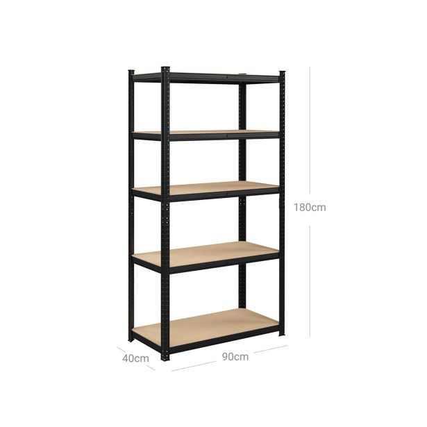 REGAL SONGMICS 180X90X40 CM 5P/130KG GLR040B01 RJAVO-ČRN