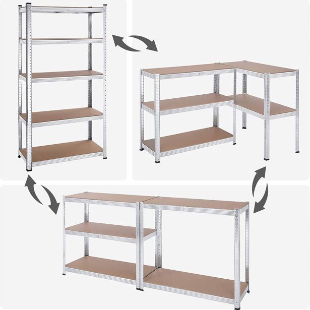 REGAL SONGMICS 180X90X40 CM 5P/175KG GLR040E02 BEŽ-SREBRN