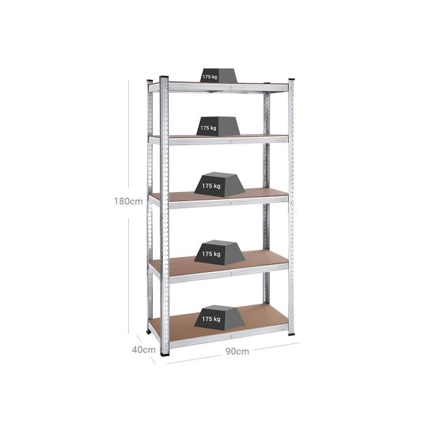 REGAL SONGMICS 180X90X40 CM 5P/175KG GLR040E02 BEŽ-SREBRN