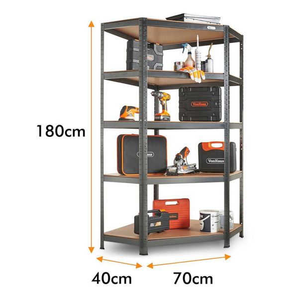 REGAL VONHAUS 180X100X90 CM 5P/175KG KOTNI HAMMERITE