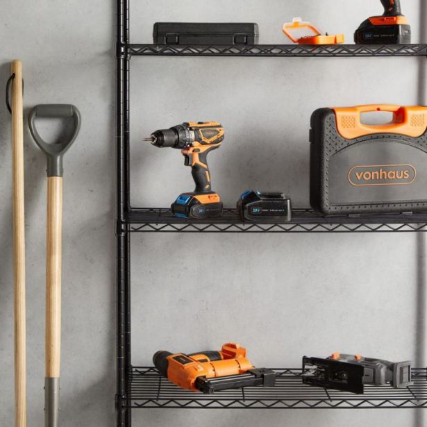 REGAL VONHAUS 170X80X30 CM 5P/100KG ŽIČNE POLICE - ANTRACIT