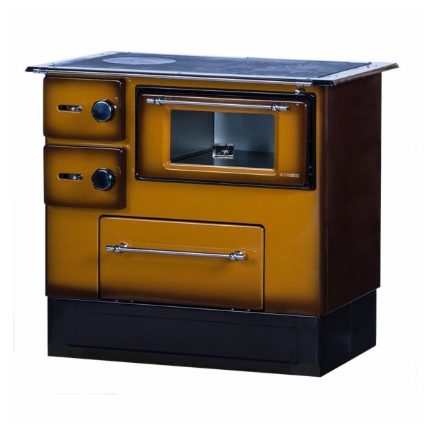 ŠTEDILNIK NA DRVA ALFA PLAM REGULAR 46 DELUX, RJAVA DESNI