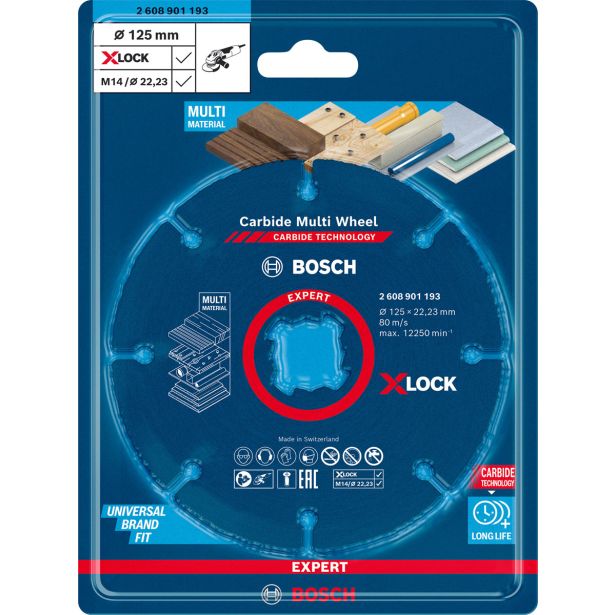 REZALNA PLOŠČA EXPERT CARBIDE MULTI WHEEL X-LOCK, 125 MM, 22,23 MM